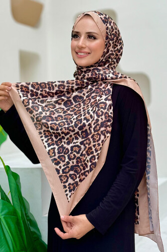 Leopar Desenli Şal 2067 Taba 