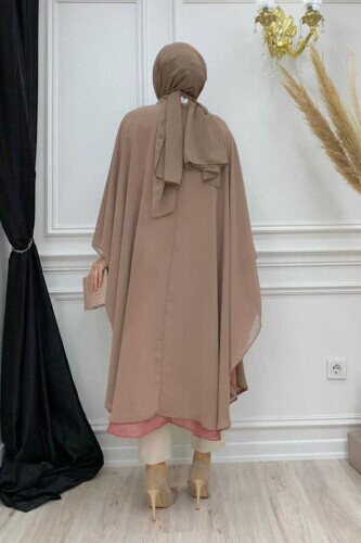 2227 Two Color Chiffon Tunic Mink - 3