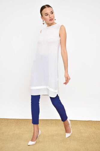 2340 Short Zero Sleeve Underwear Tunic Ecru - 2