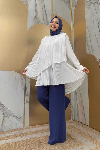 2363 Pleated Tunic Ecru - 2