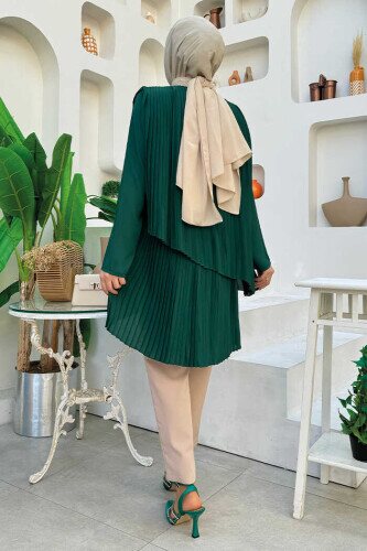 2363 Pleated Tunic Emerald - 3