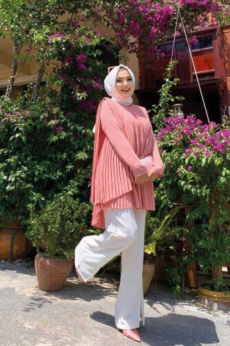 2363 Pleated Tunic Powder - 3