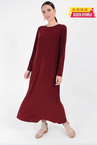 3202-1 Plus Size Sandy Dress Claret Red 