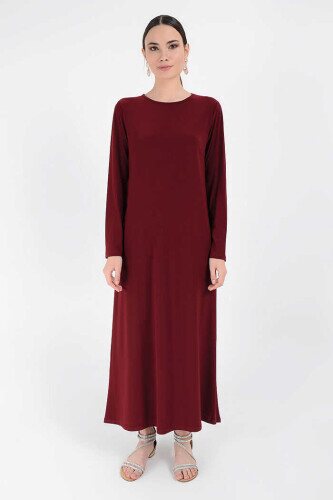 3202-1 Plus Size Sandy Dress Claret Red - 3