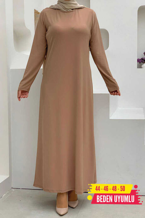 3202-1 Large Size Sandy Dress Tan - 1