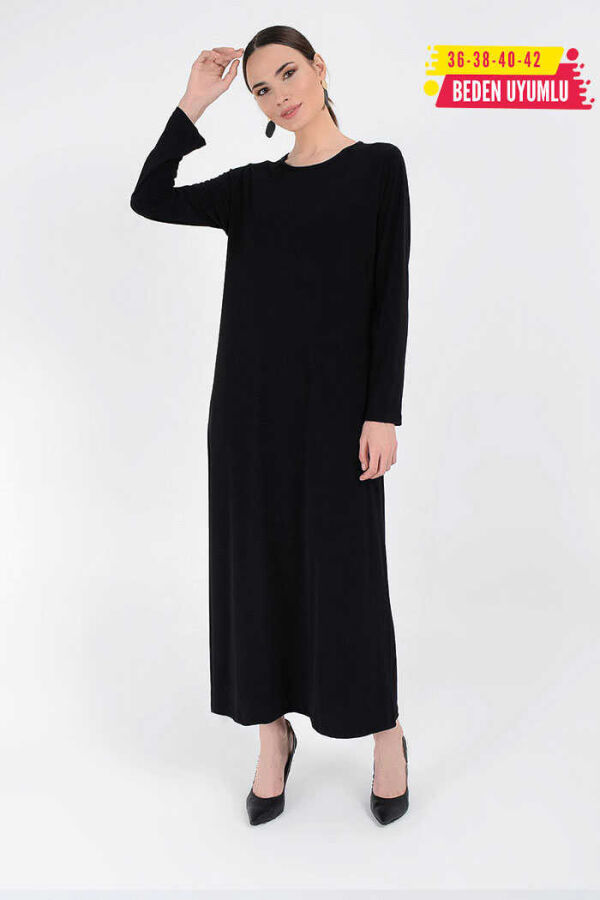 3202 Sandiges Kleid Schwarz - 1