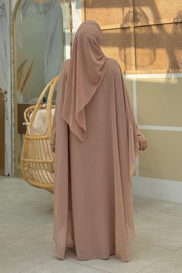 Steinbesticktes Chiffon-Cape-Kleid, Abendkleid, Anzug 3772 Stein - 2