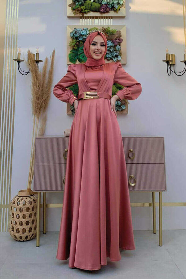 Brustteil, Lagenstreifen, Taillengürtel, Accessoire, Abendkleid 3792, getrocknete Rose - 3