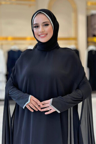 Elbise Abaya Takım 3921 Siyah - 4