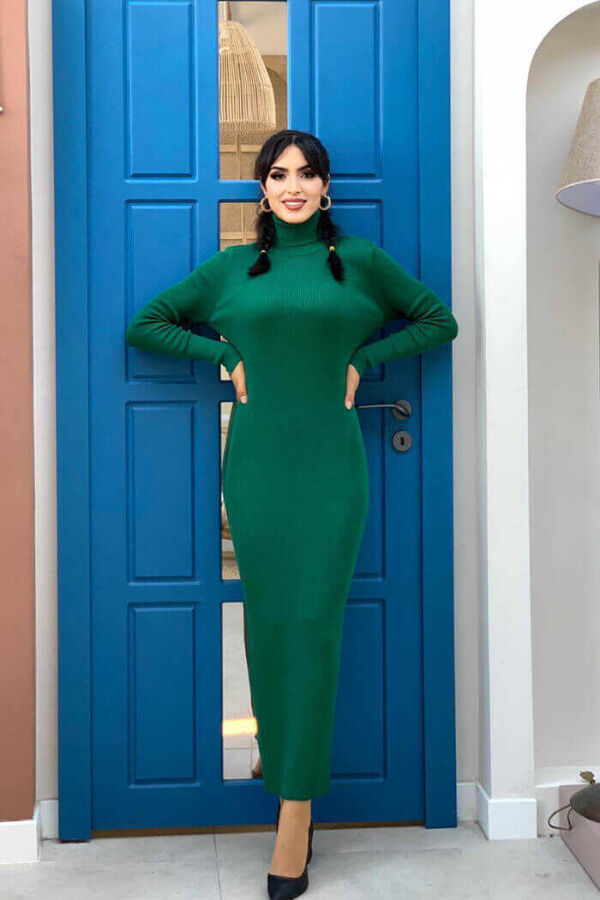 4100 Fisherman Corduroy Dress Emerald - 1