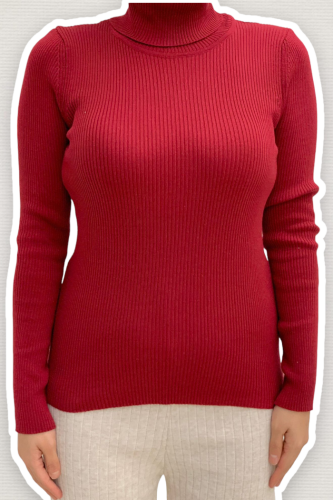 4138 Fisherman's Sweater Claret Red - 1