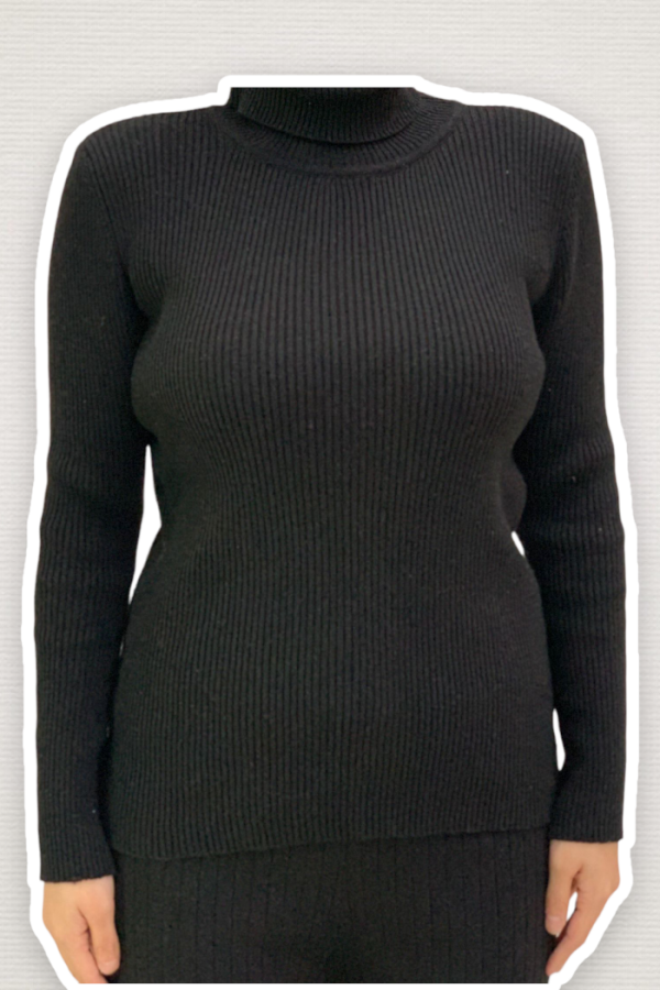 4138 Fisherman Sweater Black - 1