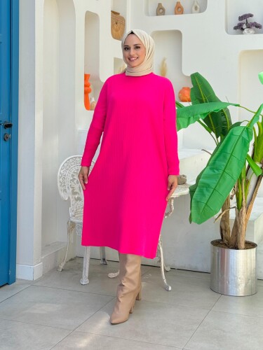 4261 Strick Tunika Fuchsia 