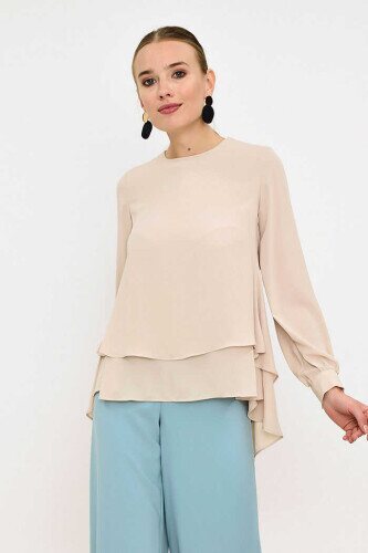 5148 Floor Chiffonbluse Stone 