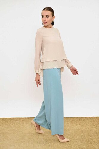 5148 Floor Chiffon Blouse Stone - 2