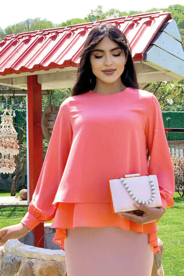 5148 Layer Chiffon Blouse Pomegranate Blossom - 1