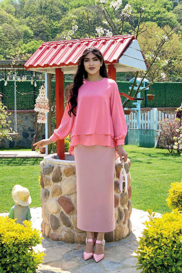 5148 Layer Chiffon Blouse Pomegranate Blossom - 2