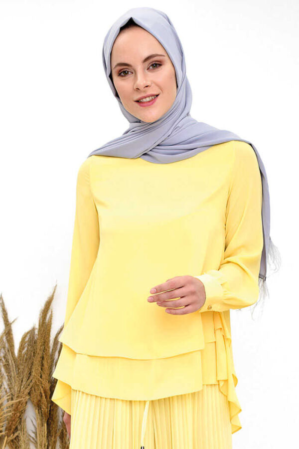 5148 Coat Chiffon Blouse Yellow - 1